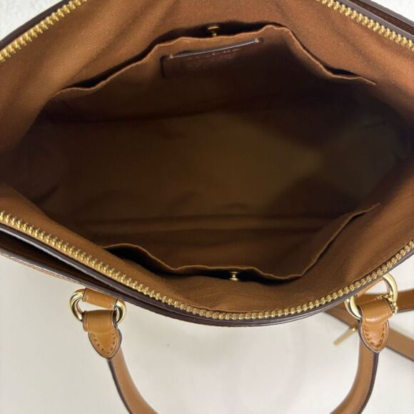 Coach Tan Leather Mia Large Satchel Purse - Picture 9 of 15